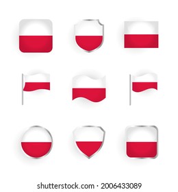 Iconos de la bandera de Polonia: diseño elegante