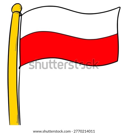 Poland flag illustration hand drawn isolated vector