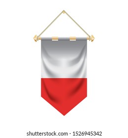 The Poland flag isolated on the white background.