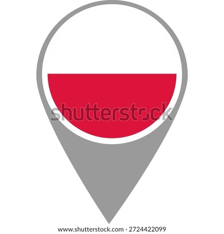 Poland flag location pin, Poland flag on location pin, Poland map pointer in high quality