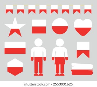 Poland flag logo. Isolated Poland flag on white background