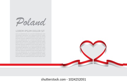 poland flag and love ribbon