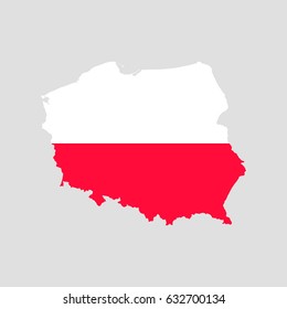 Map Flag Poland Stock Vector (Royalty Free) 271342427