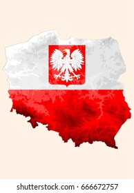 Poland flag map