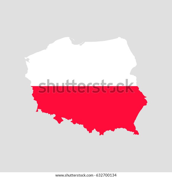 Download Poland Flag Map Stock Vector (Royalty Free) 632700134