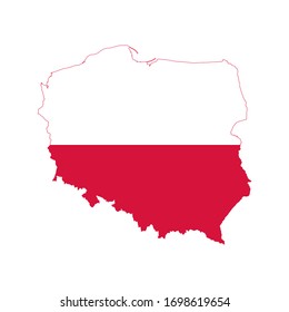 poland flag map design vector illustration