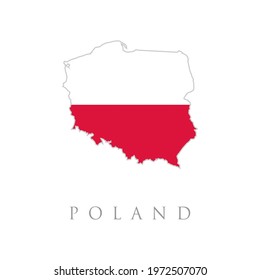 Poland flag map. Greeting card National Independence Day of the Republic of Poland. Illustration banner with realistic state flag. Poland vector map with the flag inside.