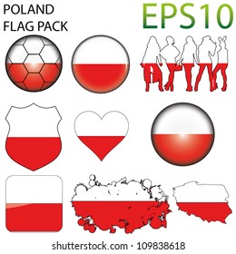 Poland Flag Map Pack - 9 in Total