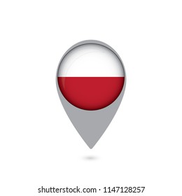 Poland flag map pointer