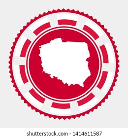 Poland flag and map in a round logo vector illustration.