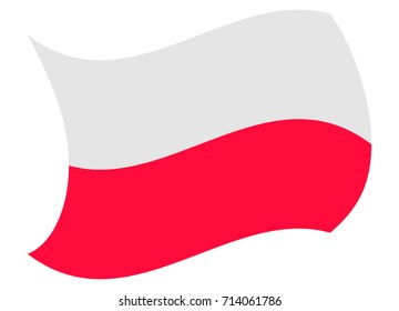 poland flag moved by the wind