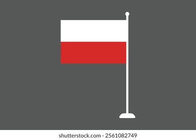 Poland flag, The flag of Poland, Flag of Poland national country symbol illustration Vector, Rectangle Poland flag illustration, Flat vector illustration
