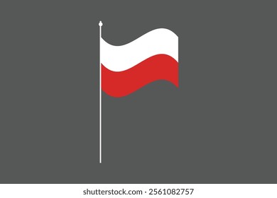 Poland flag, The flag of Poland, Flag of Poland national country symbol illustration Vector, Rectangle Poland flag illustration, Flat vector illustration
