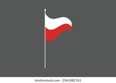 Poland flag, The flag of Poland, Flag of Poland national country symbol illustration Vector, Rectangle Poland flag illustration, Flat vector illustration
