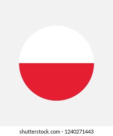 Poland flag, official colors and proportion correctly. National Poland flag. Flat vector illustration. EPS10. Symbol of Independence Day, souvenir sport game, button language, icon.