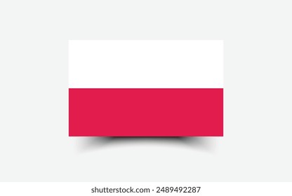 Poland flag. Flag of Poland. The official ratio. Flag icon. Standard color. Standard size. A rectangular flag. Computer illustration. Digital illustration. Vector illustration.