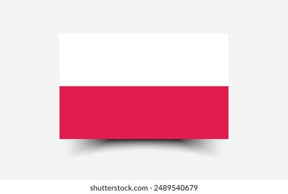 Poland flag. Flag of Poland. The official ratio. Flag icon. Standard color. Standard size. A rectangular flag. Computer illustration. Digital illustration. Vector illustration.