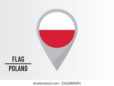 Poland Flag on Location Pin. vector illustration