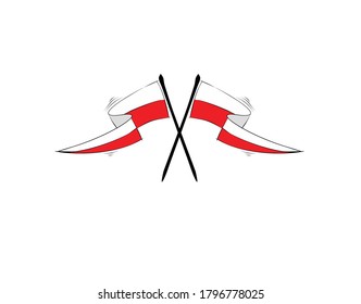 Poland Flag on white background in vector illustration