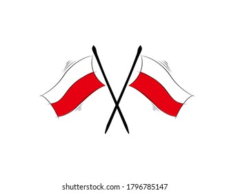 Poland Flag on white background in vector illustration