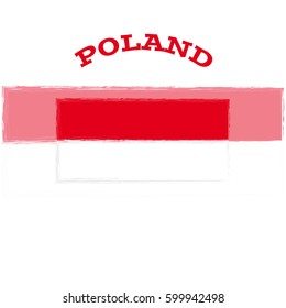Poland flag on white background. Vector illustration.