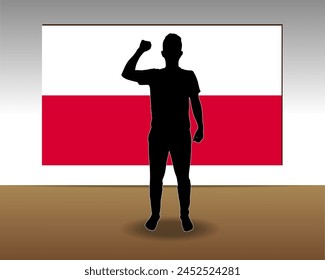 Poland flag paper texture, single-piece element, vector design, Poland flag taped on wall, decoration or celebration idea