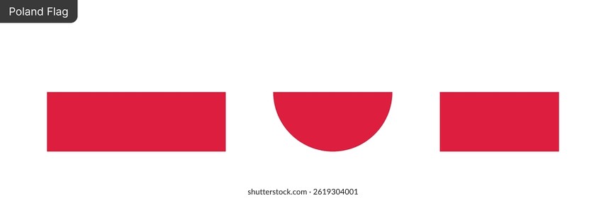  Poland flag PNG vector. Poland Square and round icon isolated on transparent PNG background. Poland flag icon