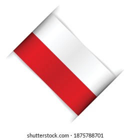 Bandera de Polonia. Bandera realista de Polonia. Ilustración vectorial. Banner horizontal. Aislado sobre un fondo blanco. 