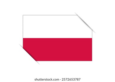 Poland flag - rectangle colorful flag representing a country cultural identity and heritage. The essence of national pride and unity. Attached by the corners in a paper album