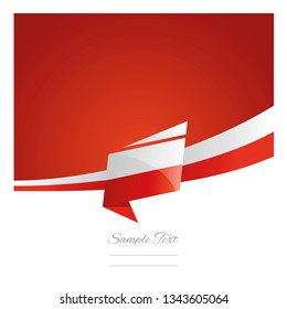 Poland flag ribbon New abstract origami red background banner vector
