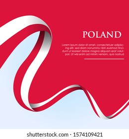 Poland flag in ribbon shape. template for independence day poster design. vector illustration EPS 10