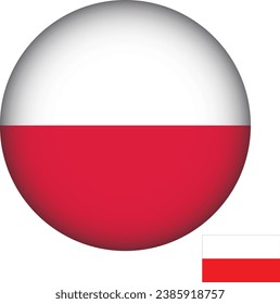 Poland Flag Round Shape Illustration Vectors