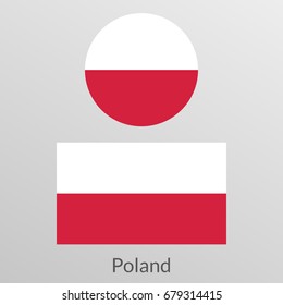 Poland flag set. Polish national symbol. Vector illustration.