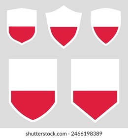 Poland Flag Set in Shield Frame