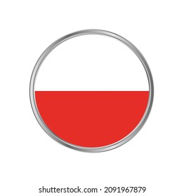 Poland flag with silver frame vector design