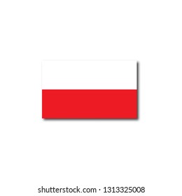 Poland flag. Simple vector Poland flag  with shadow