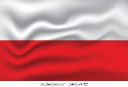 Poland flag. Simple vector Poland flag  with shadow