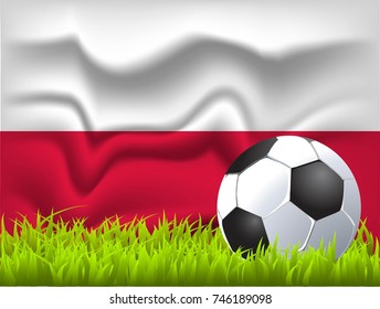 Poland flag and soccer ball