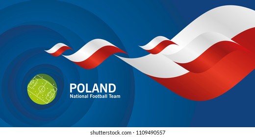 Poland flag soccer football team abstact stadium background
