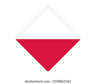 Poland flag square shaped. vector