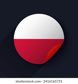 Poland Flag Sticker Vector Illustration