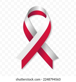 Poland flag stripe ribbon vector illustration on a transparent background vector image (PNG).