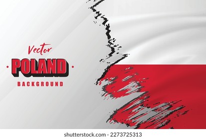 Poland flag vector background: Perfect for social media, greeting cards, posters, banners, promotions and backgrounds.
