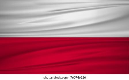 Poland flag vector. Vector flag of Poland blowig in the wind. EPS 10.