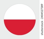 
Poland flag vector icon design. Poland circle flag. Round of Poland flag.
