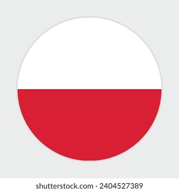 
Diseño de iconos vectoriales de la bandera de Polonia. Bandera circular de Polonia. Bandera de la ronda de Polonia.
