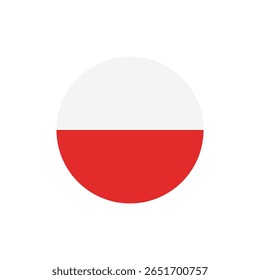 Bandeira da Polônia vetor ícone design. Bandeira de círculo da Polônia. Bandeira da Polônia.