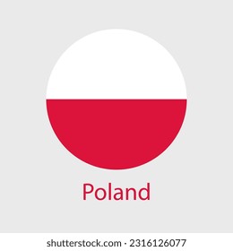 Poland flag vector icons set of illustrations in the shape of heart, star, circle and map
