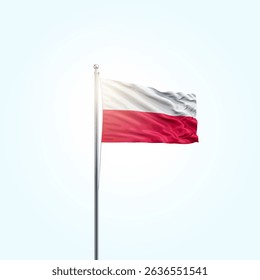 Poland Flag Vector Illustration, National Flag of Poland with Official Colors, Polish Flag Background, Independence Day. Poland Flag Waving Vector Design.