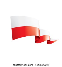 Poland flag, vector illustration on a white background